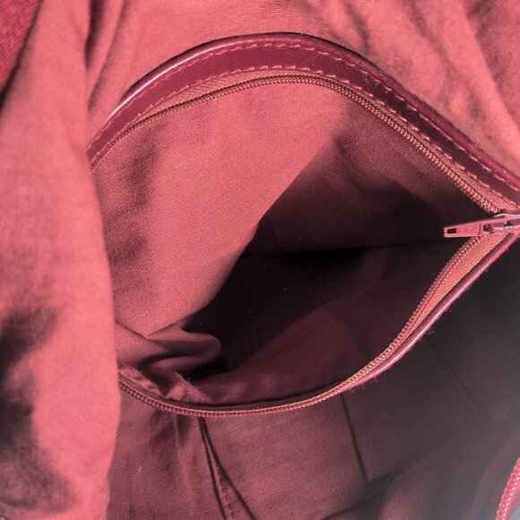 Danier Red Leather Purse Shoulder Crossbody Bag Cargo Pocket Silver Y2K Hobo Zip - Picture 12 of 16